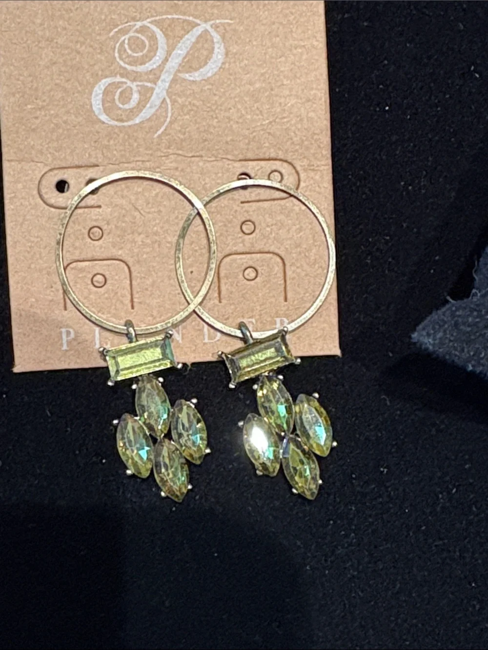 Plunder Antique Bronze Bracelet and Earring Set with Green Malachite Crystals